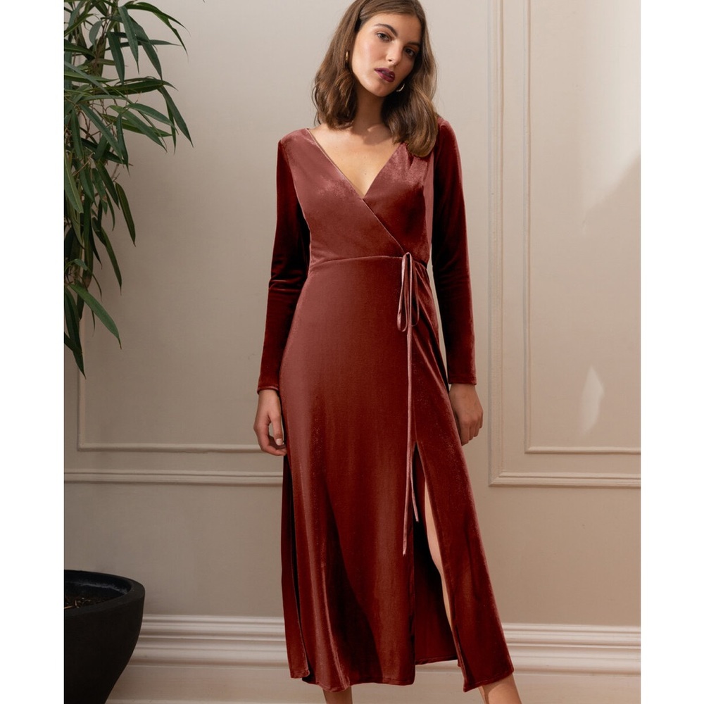 Jenny Yoo Edie Velvet Dress in English Rose size 4